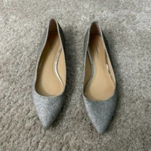 Vince Camuto Silver Sparkle Flats